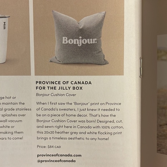 Fall 2022 Jilly Box x Province of Canada Bonjour Cushion Cover - Picture 2 of 2